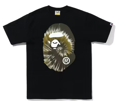 BAPE Tie Dye Big Ape Head Tee Black Black