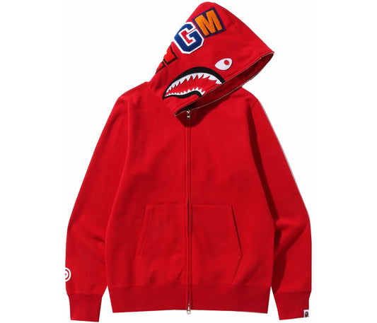 BAPE Shark Full Zip Hoodie (SS22) Red