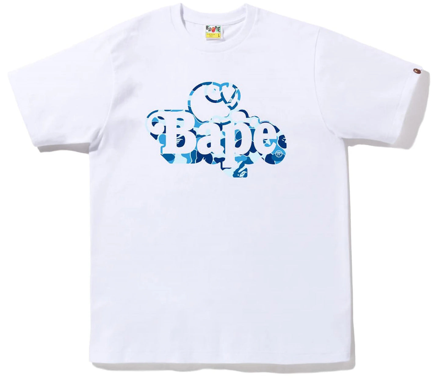 BAPE ABC Camo Milo on Bape Tee White Blue