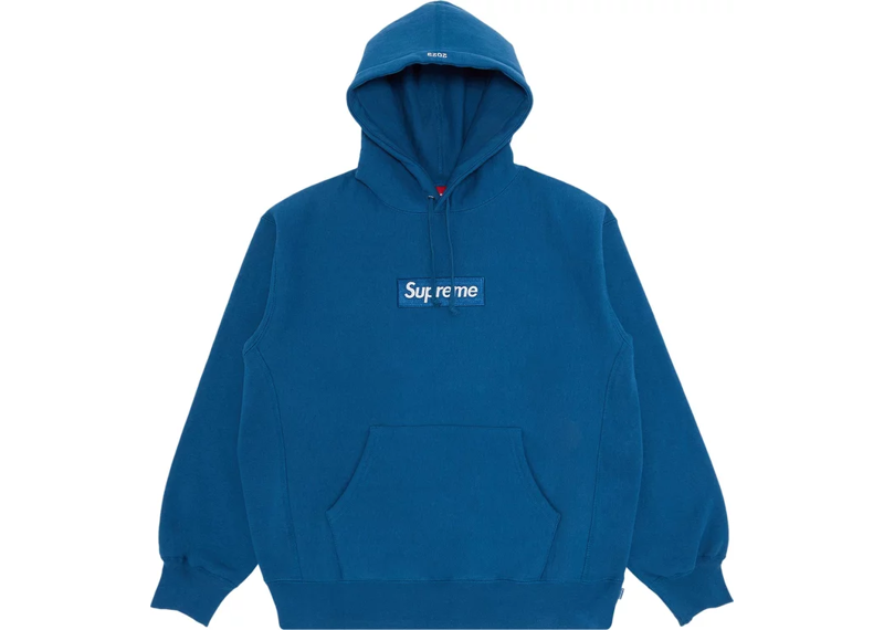 Supreme Box Logo Hooded Sweatshirt Blue