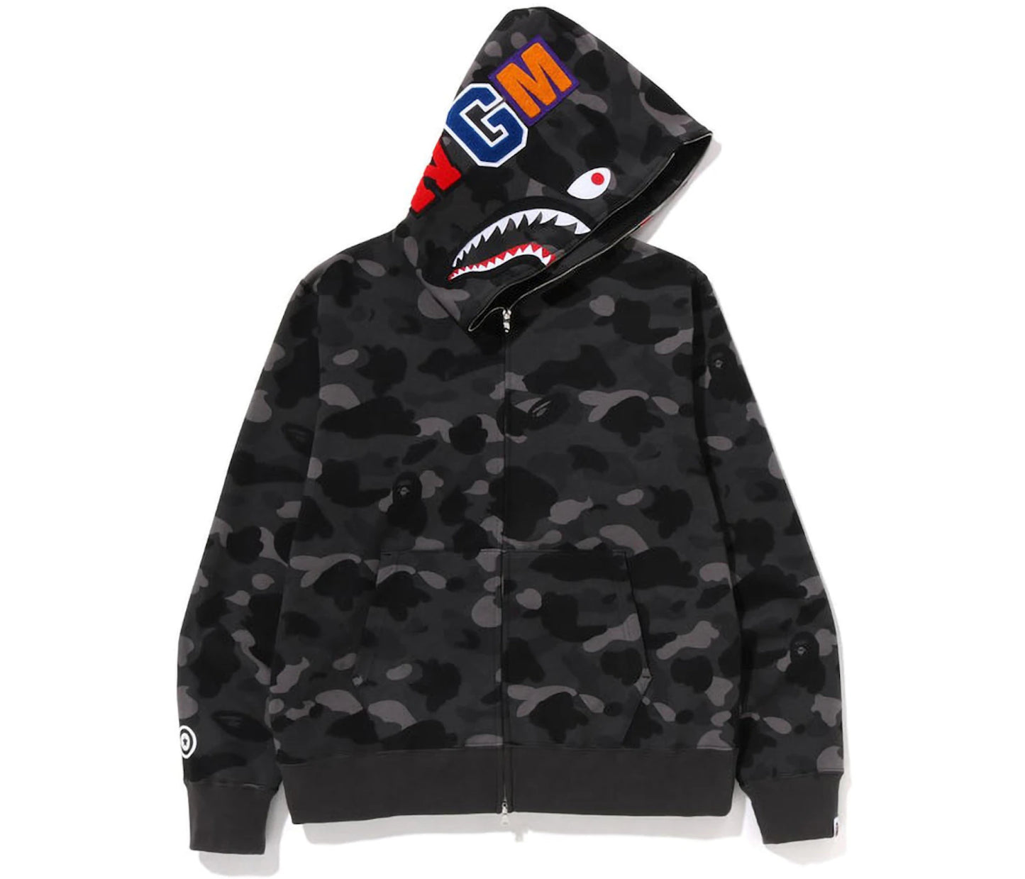 BAPE Color Camo Shark Full Zip Hoodie (SS23) Black