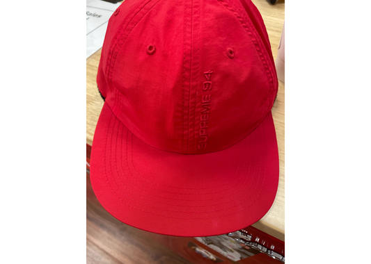 Supreme Tonal Vertical Logo 6 Panel Hat Red