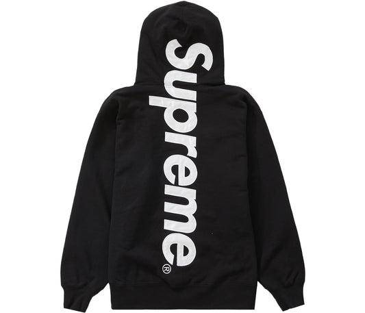 Supreme Satin Applique Hooded Sweatshirt Black