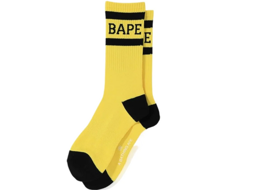 BAPE Logo Socks Yellow