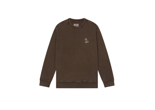 OVO MUSKOKA GARMENT DYED CREWNECK -BROWN