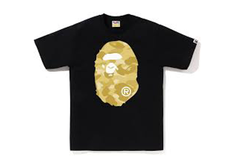 BAPE COLOR CAMO BIG APE HEAD TEE BLACK/YELLOW