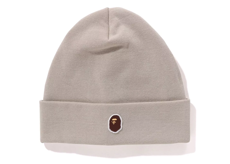 BAPE Silicon Ape Head Knit Cap Beige