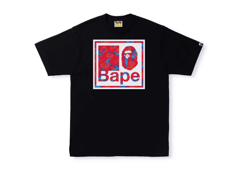 BAPE Stroke Camo Quadrangle Tee Black/Red