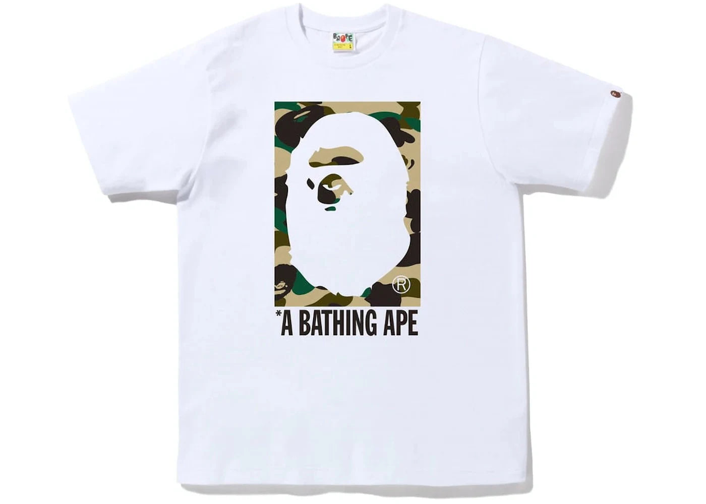 BAPE 1St Camo Box Ape Head Tee White Yellow