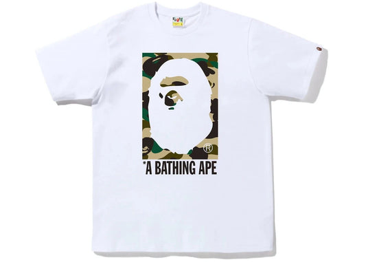 BAPE 1St Camo Box Ape Head Tee White Yellow