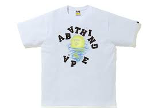 BAPE Storm Broken College Tee White/Black