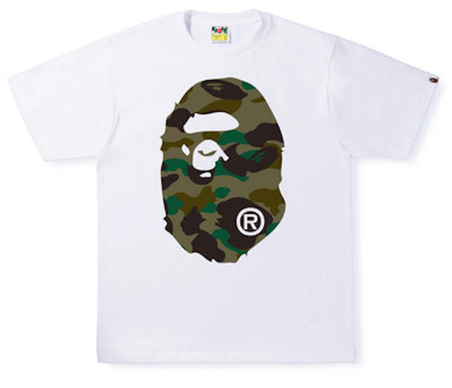 BAPE 1st Camo Big Ape Head Tee White Green