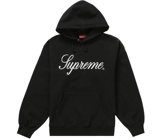 Supreme Raised Script Hooded Sweatshirt Black