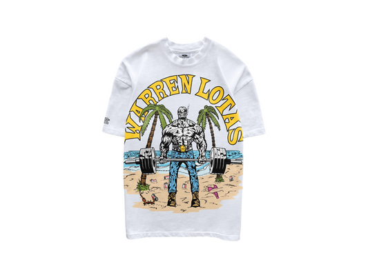 Warren Lotas MMM Beach Deadlift Tee White