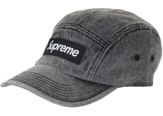 Supreme Denim Camp Cap Washed Black