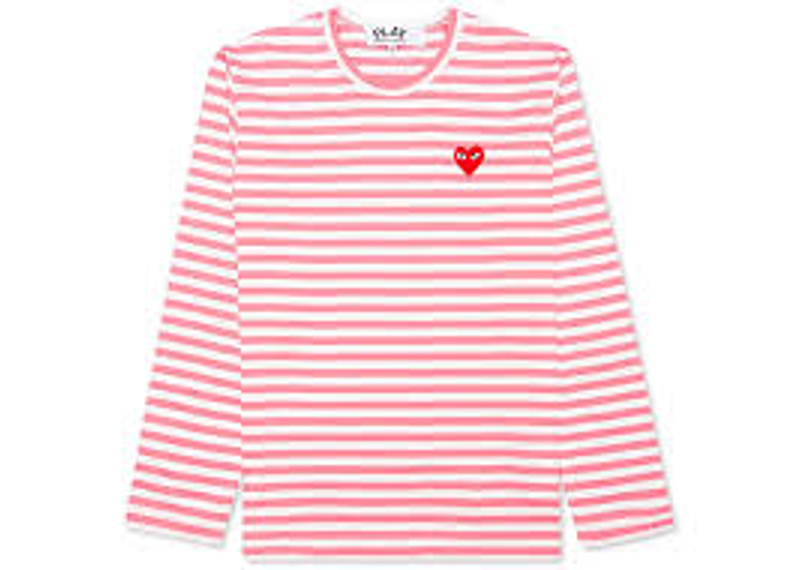 Comme des Garcon  Play Womens Pastelle Striped L/S T-shirt