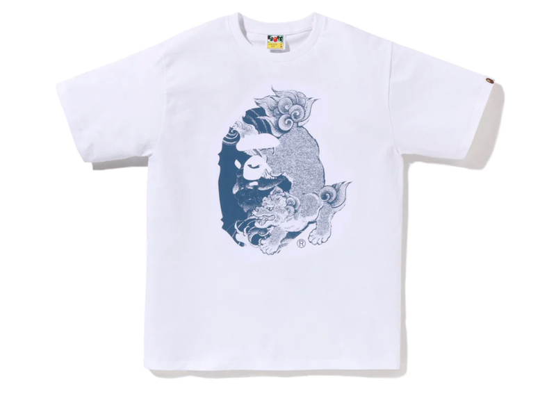 A BATHING APE 2024 Japanese Tattoo Big Ape Head Tee White