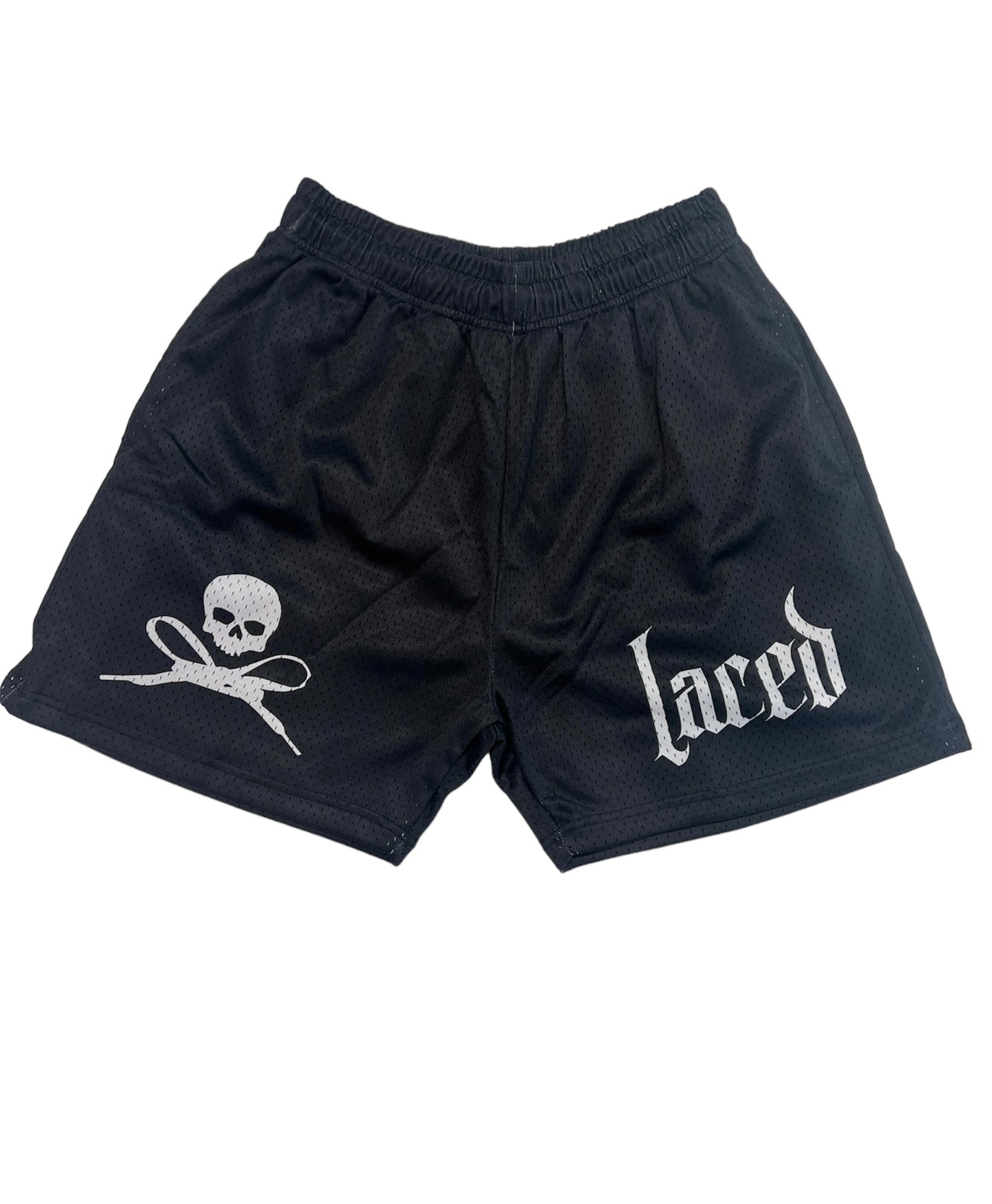 Laced Cross Bone Mesh Shorts