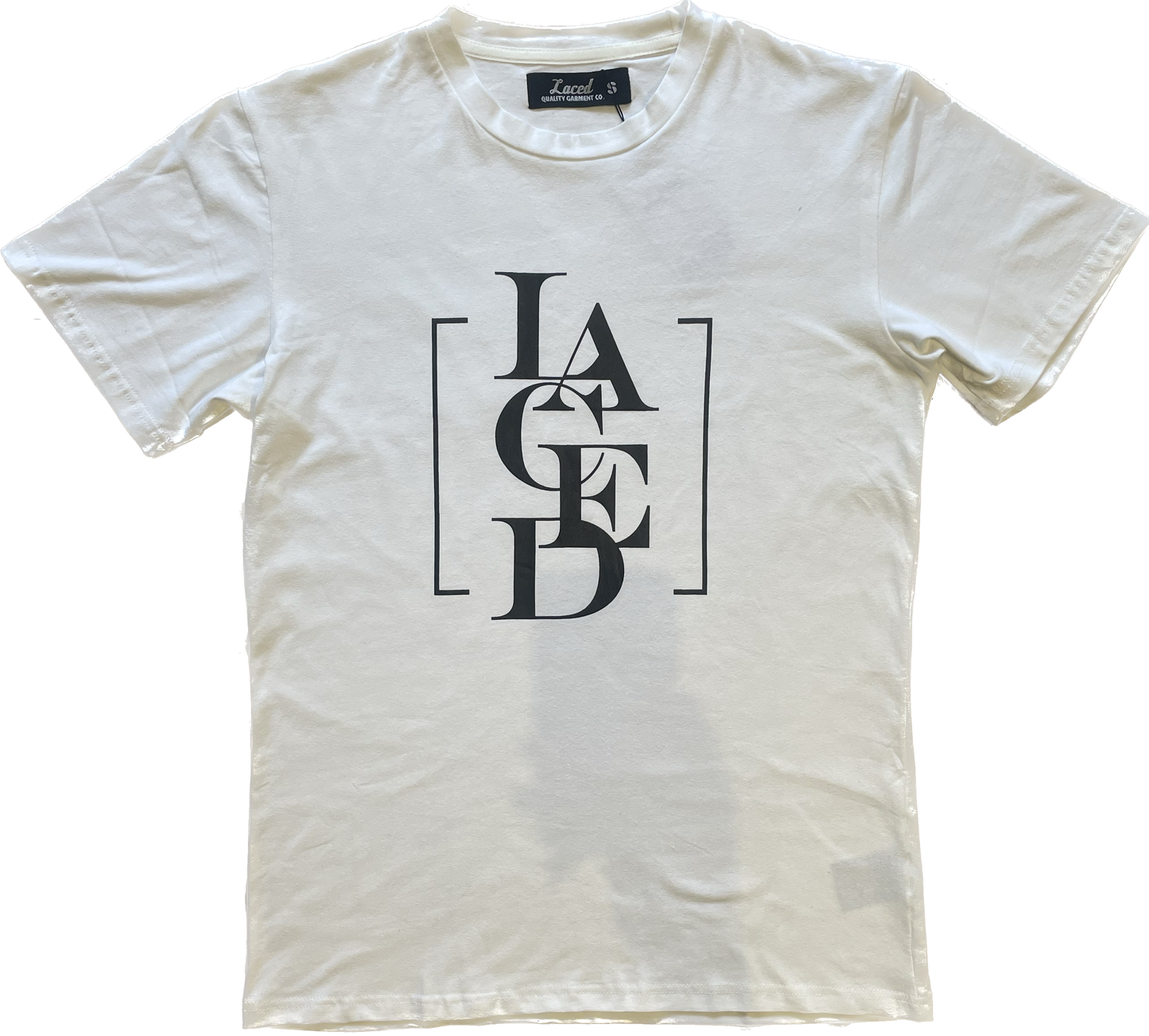 Laced2023 Letter Pile tee white