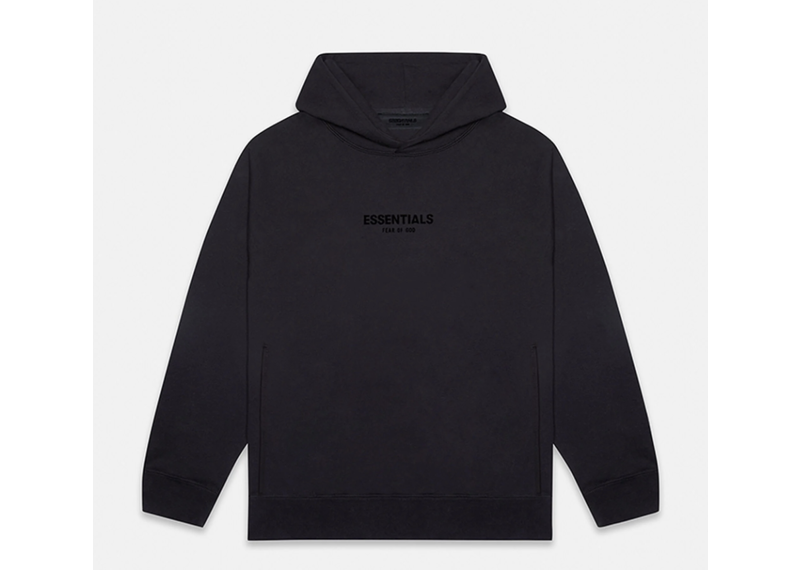 Fear of God Essentials Jet Black Hoodie FW23