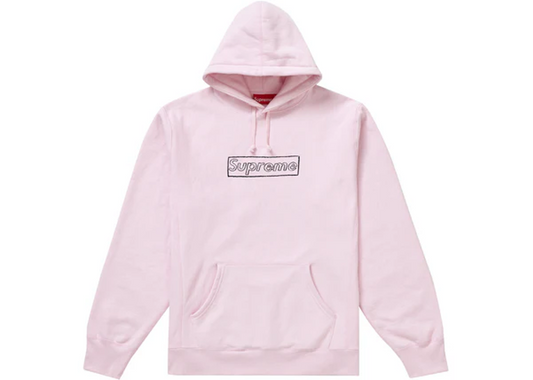 Supreme KAWS Chalk Logo Hooded Sweatshirt Light Pink