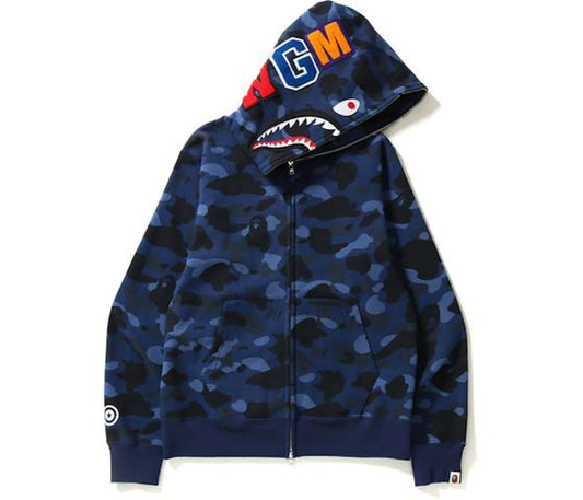 BAPE Color Camo Shark Full Zip Hoodie Blue