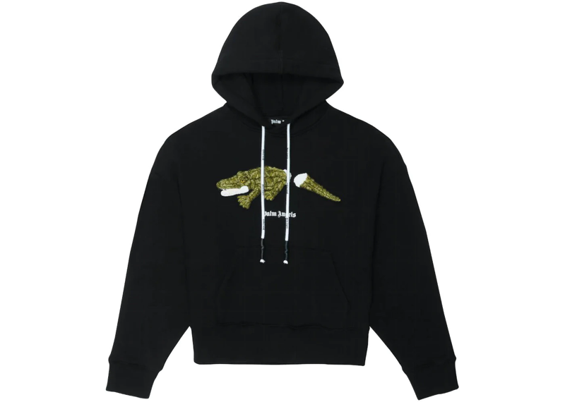 Palm Angels Crocodile Hoodie Black