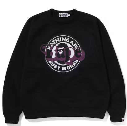 BAPE Double Knit Bape Sta Relaxed Fit Crewneck Black