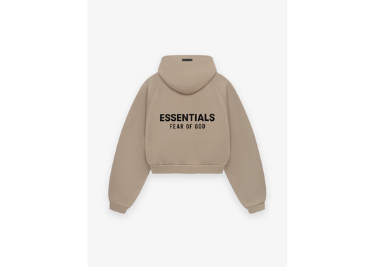 Fear of God Essentials Cropped Hoodie Desert Sand Womens (FW24)