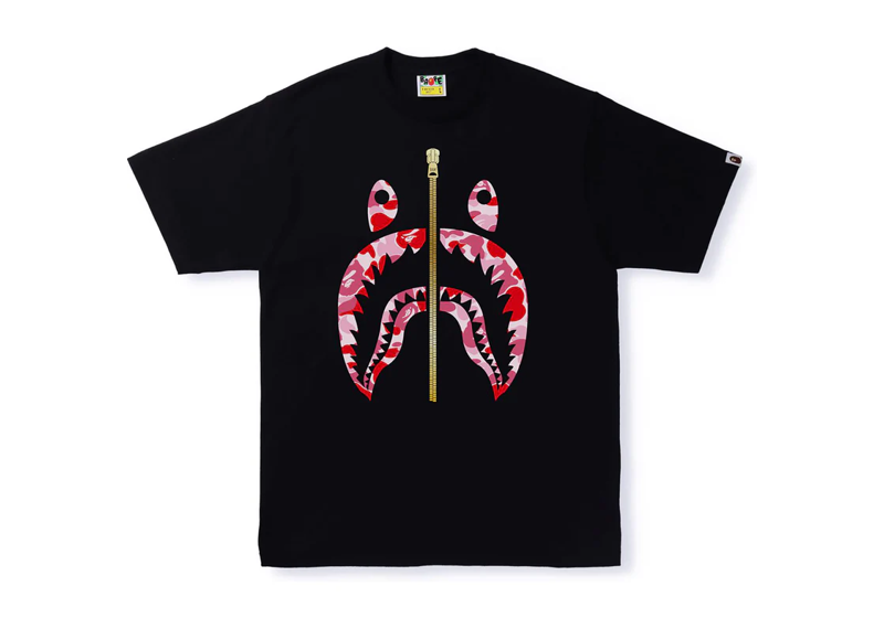 BAPE ABC Camo Shark Tee Black Pink