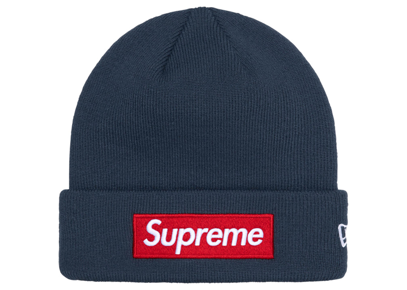 Supreme New Era Box Logo Beanie Navy (FW24)