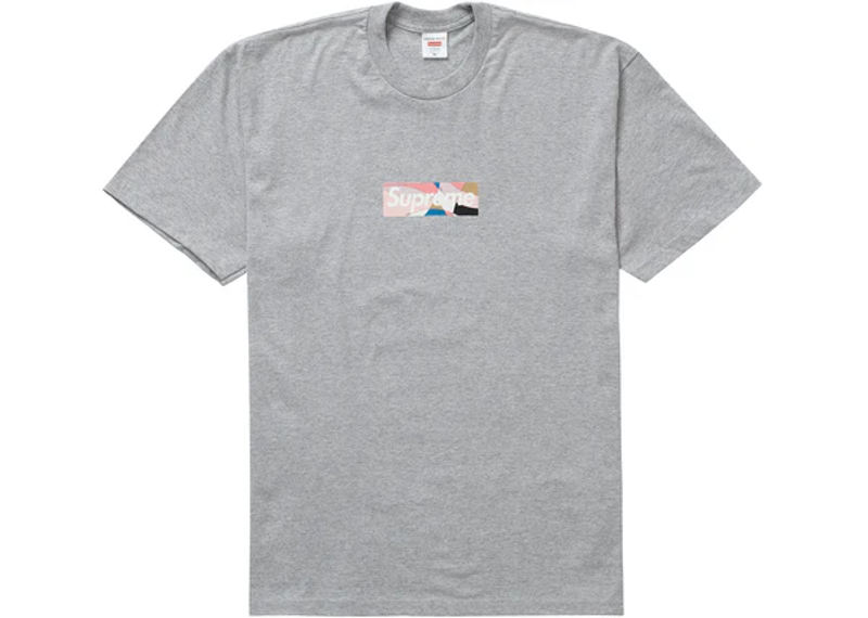 Supreme Emilio Pucci Box Logo Tee Heather Grey/Dusty Pink