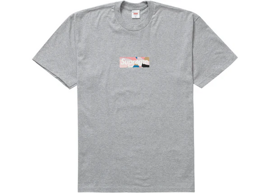 Supreme Emilio Pucci Box Logo Tee Heather Grey/Dusty Pink