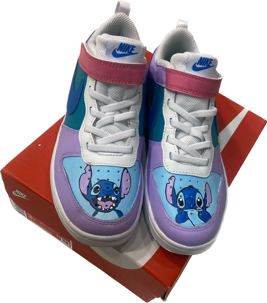 Nike Court Borough Low 2 (PSV) CUSTOM HAND PAINTED LILO AND STICH 1 of 1 Stitch