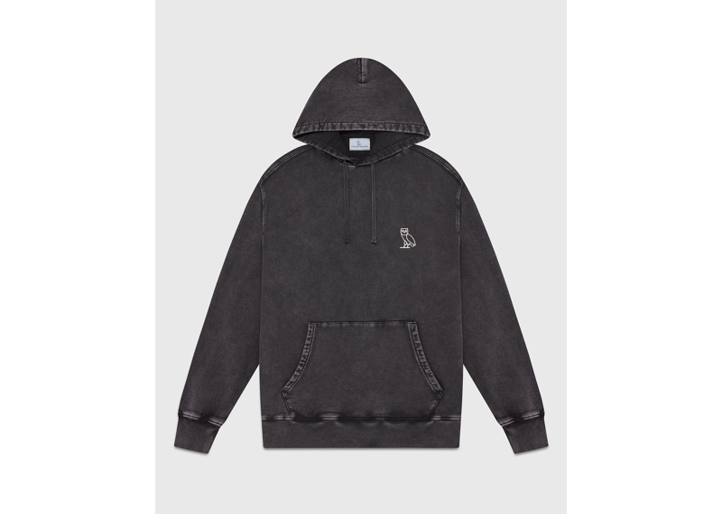 OVO MUSKOKA GARMENT DYED FULL-ZIP HOODIE - BLACK