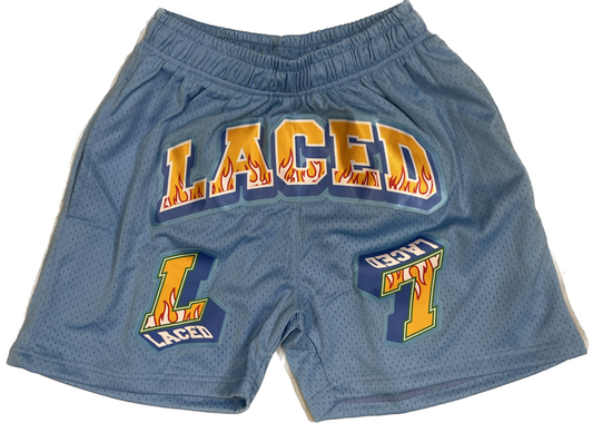 LACED LE FLAME VARSITY SHORT Blue