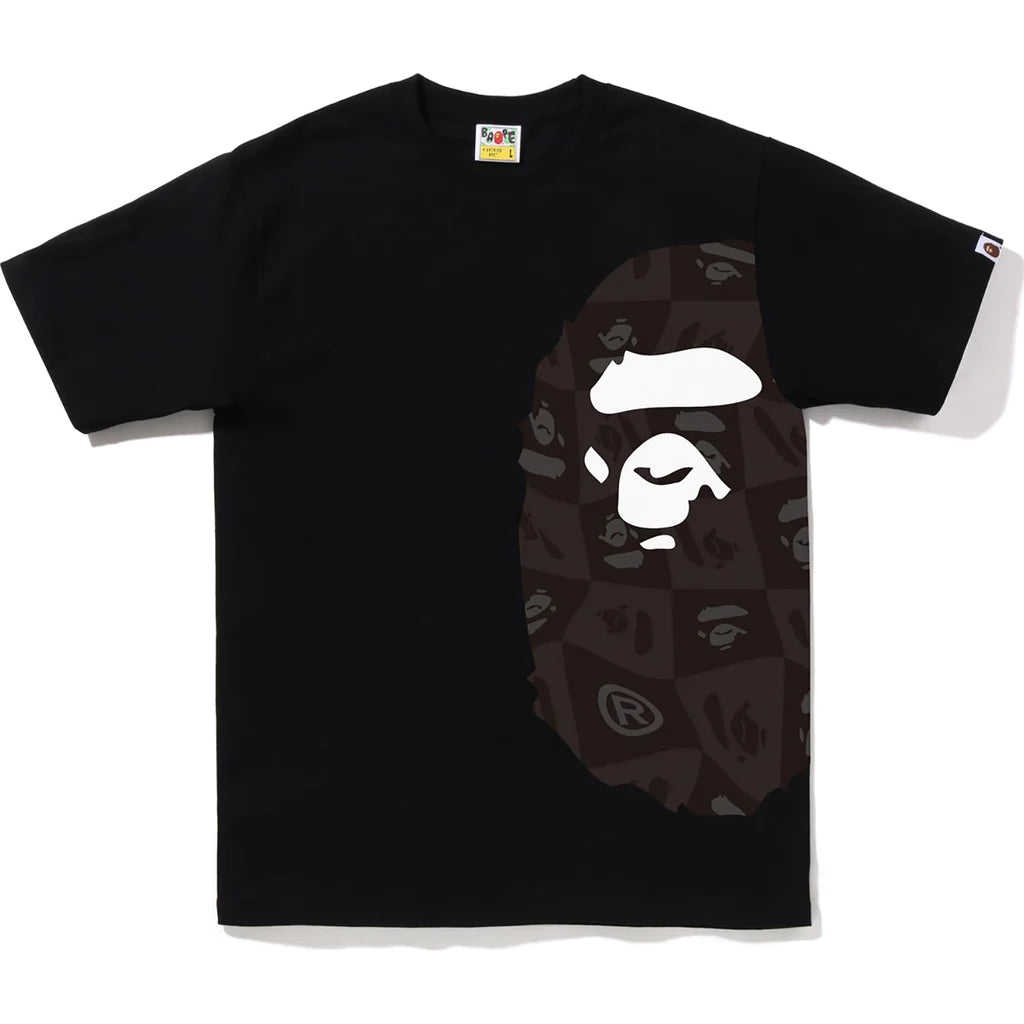 BAPE DISTORTION SIDE BIG APE HEAD TEE Black/Black