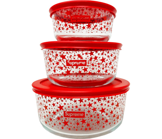 Supreme Pyrex Bowls (Set of 3) Red