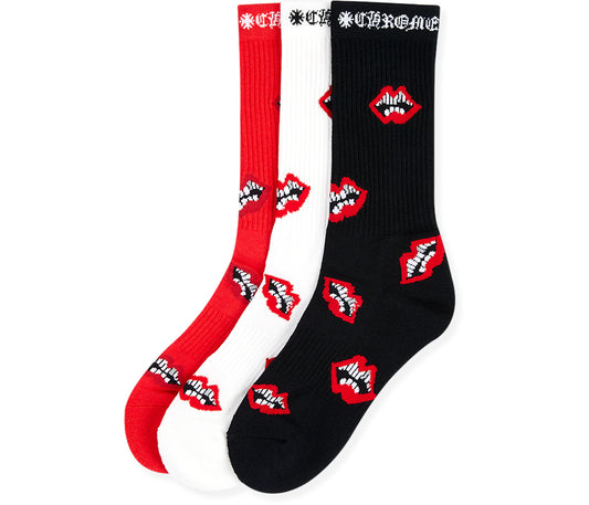 Chrome Hearts 3-Pack Chomper Socks Multicolor