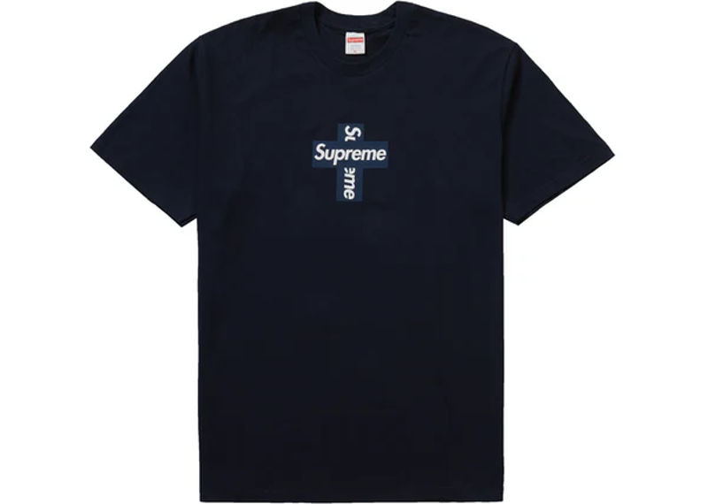 Supreme Cross Box Logo Tee Navy