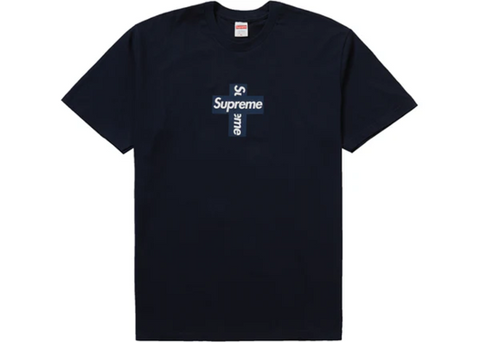 Supreme Cross Box Logo Tee Navy