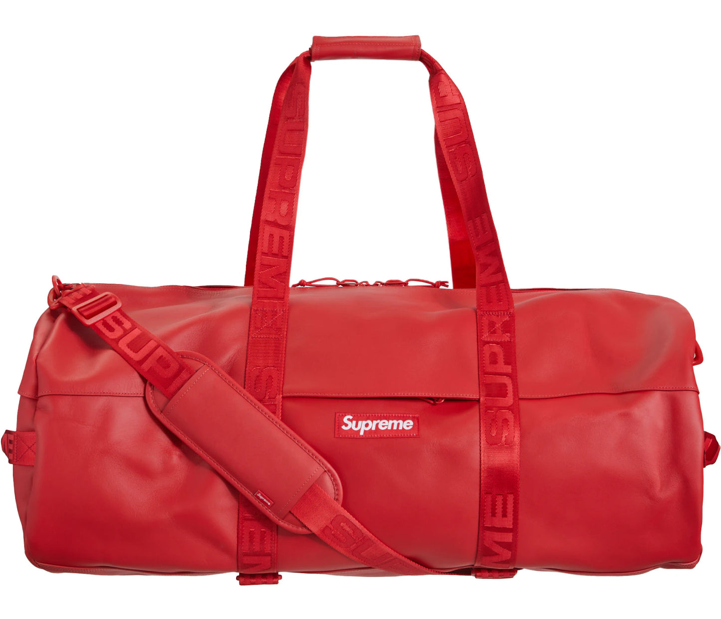 Supreme Leather Large Duffle Bag Red