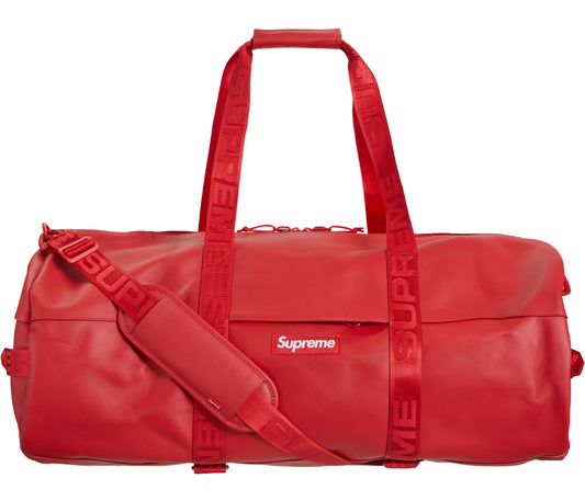 Supreme Leather Large Duffle Bag Red