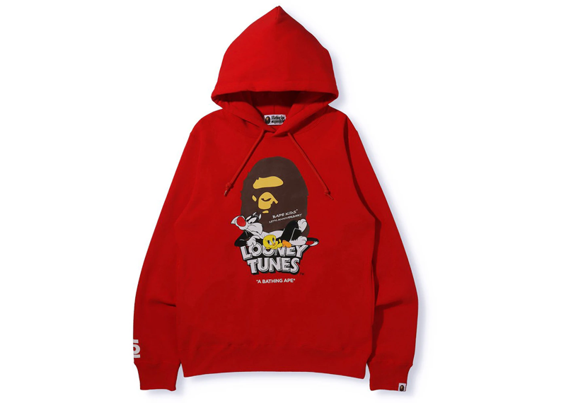 BAPE x Looney Tunes Ape Head Pullover Hoodie Red