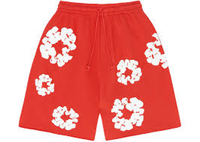 Denim Tears Cotton Wreath Shorts Red