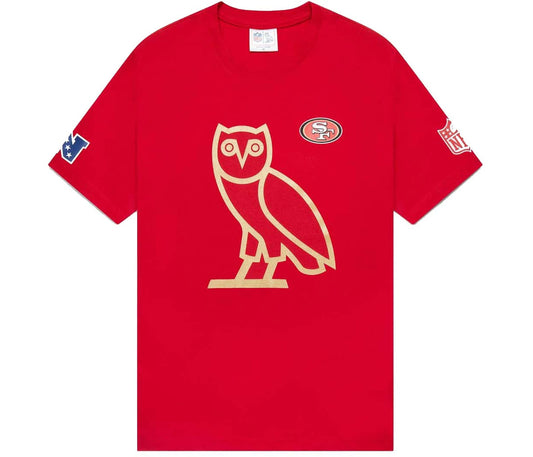 OVO x NFL San Francisco 49ers OG Owl T-Shirt Red