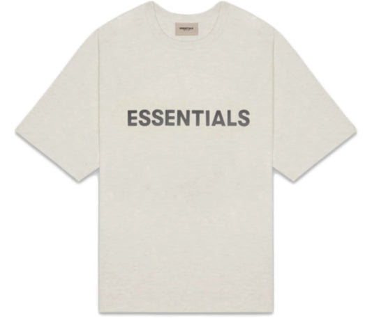 Fear of God Essentials Boxy T-Shirt Applique Logo Oatmeal/Oatmeal Heather/Light Heather Oatmeal