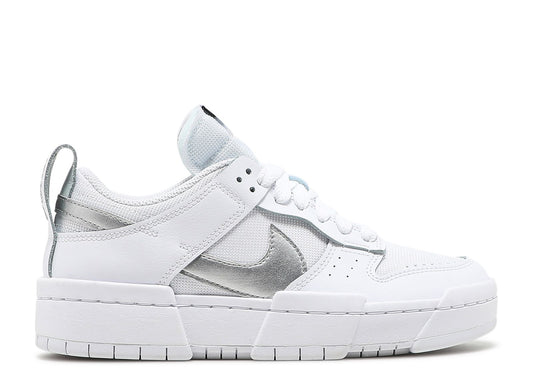 Wmns Dunk Low Disrupt White Metallic Silver