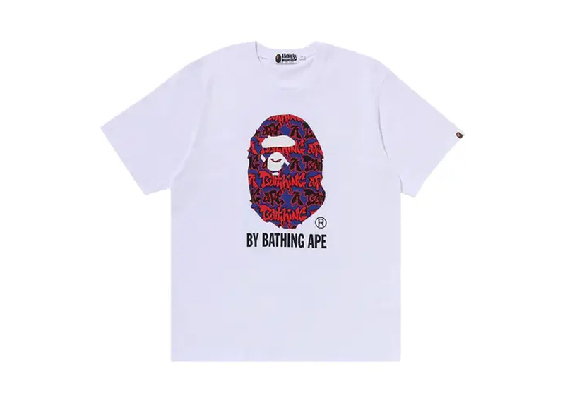 BAPE Graffiti Pattern By Bathing Ape Tee White