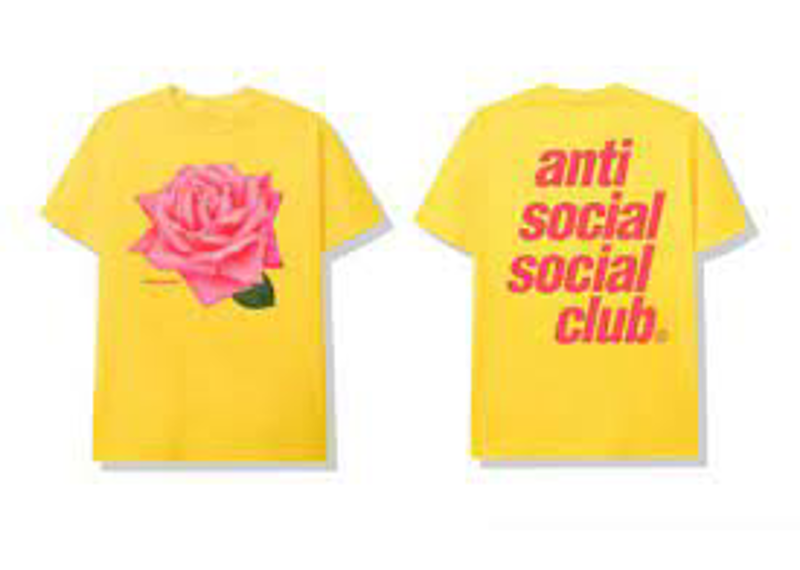 Anti Social Social Club Underglow Rose T-shirt Yellow